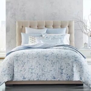 Hotel Collection NWT Petal Comforter Cover King 100% Cotton Blue Floral